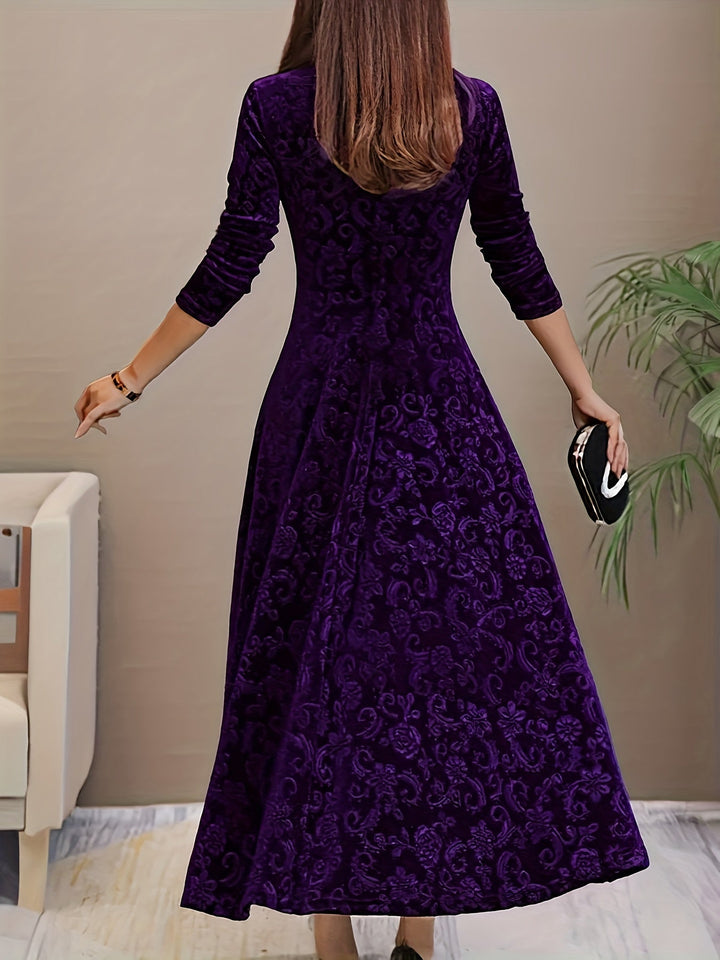 Women's Soft Midi Dress for Evening Wear in Purple