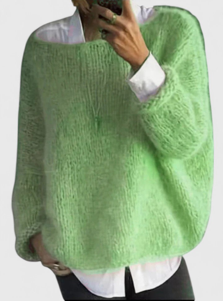Women's Sophisticated Knit Cardigan for Autumn in Green
