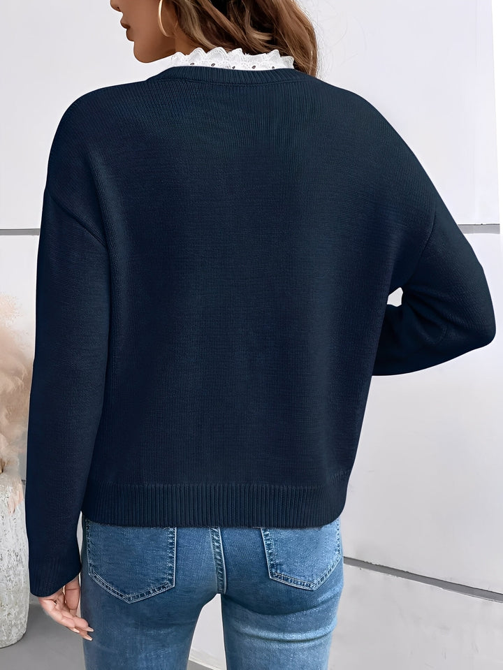 Women's Sophisticated Lace Sweaters for Timeless Style (2)