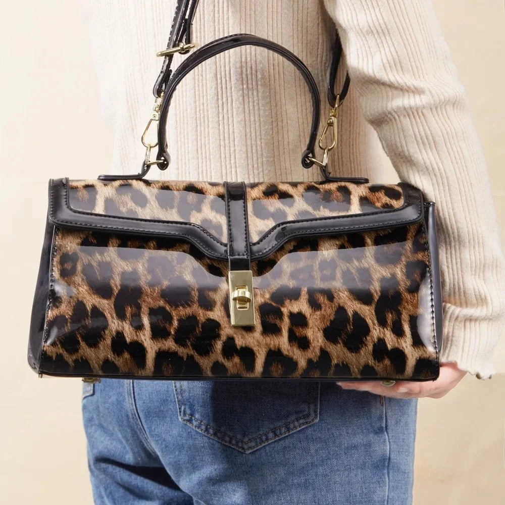 Women's Sophisticated Patent Leather Tote Bag (5)