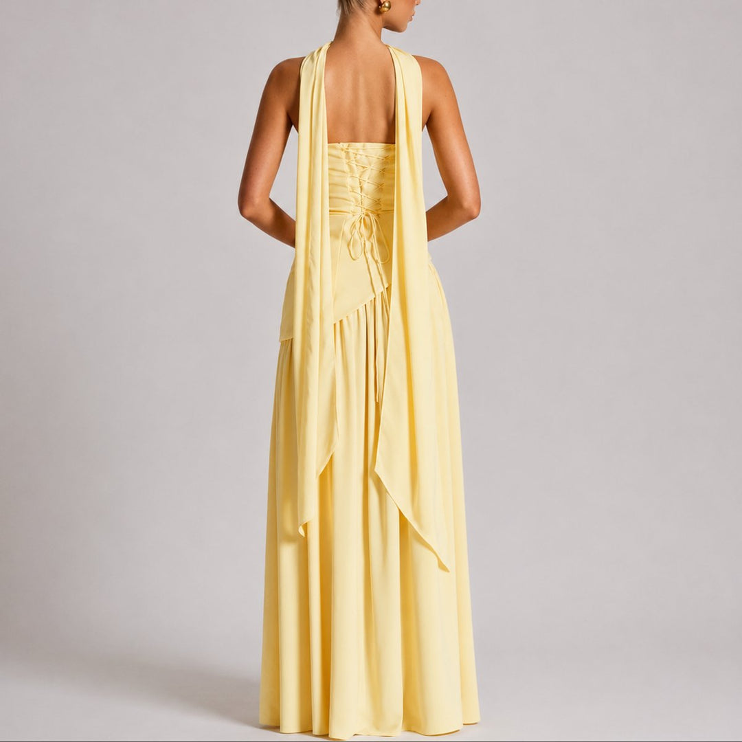 Women's Strapless Split-Skirt Maxi Wedding Guest Dress (2)