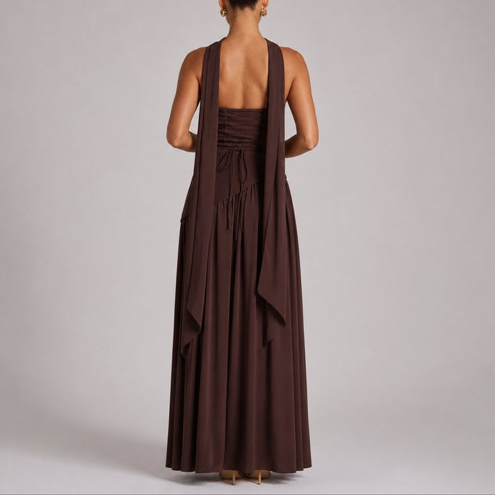 Women's Strapless Split-Skirt Maxi Wedding Guest Dress (6)