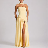 Mia | Women's Strapless Split-Skirt Maxi Wedding Guest Dress