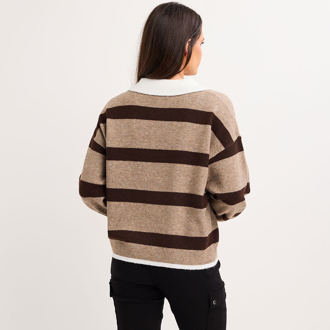Women's Striped Knitted Jumper for Everyday Layering (2)