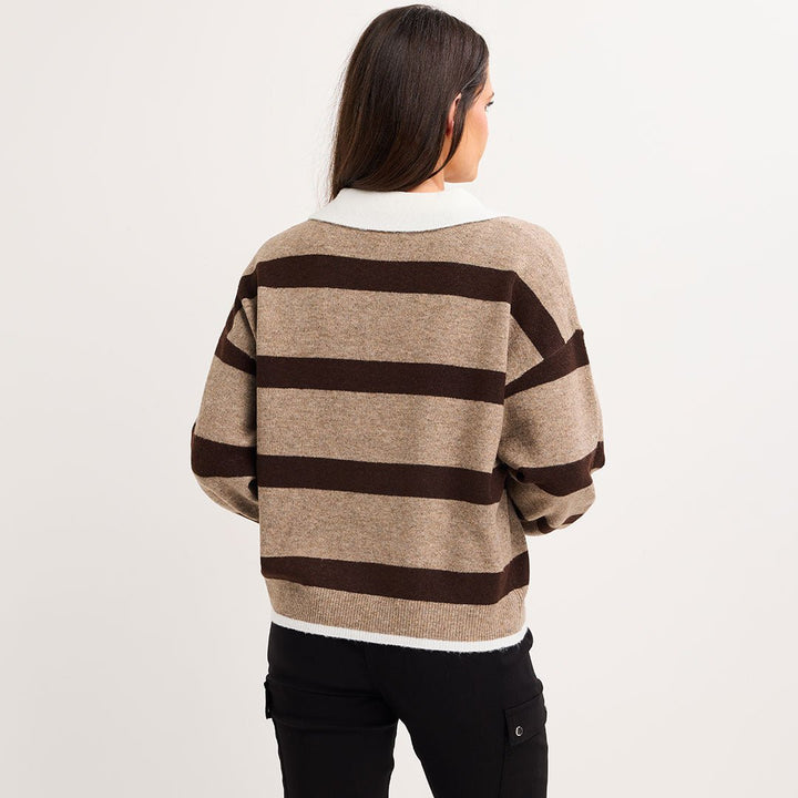 Women's Striped Knitted Jumper for Everyday Layering (2)