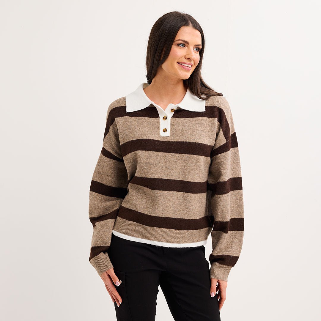 Women's Striped Knitted Jumper for Everyday Layering (3)