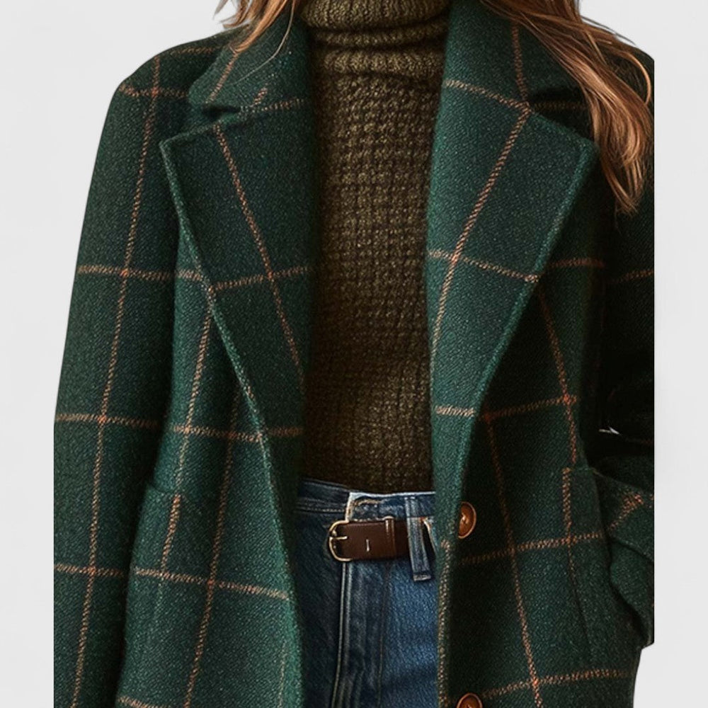 Women's Structured Checkered Jacket for Autumn (2)