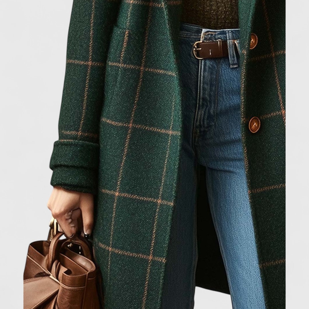 Women's Structured Checkered Jacket for Autumn (3)
