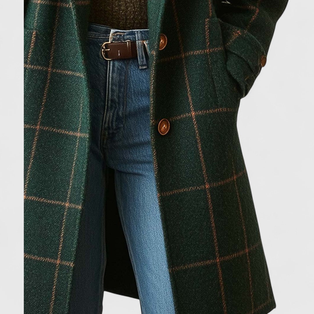Women's Structured Checkered Jacket for Autumn (4)