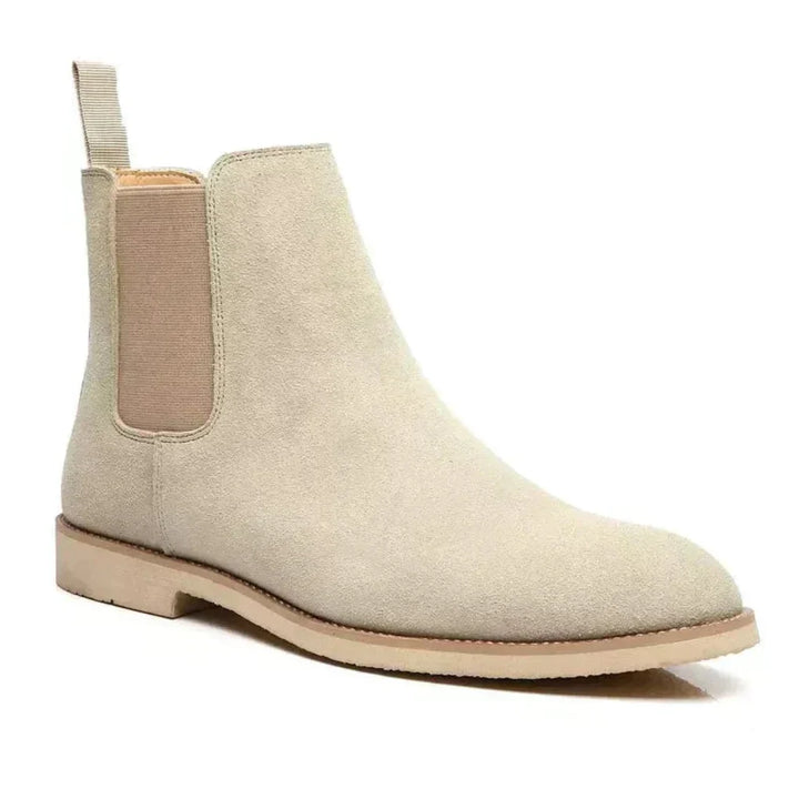 Women's Suede Chelsea Boots for Smart Casual Wear in Beige