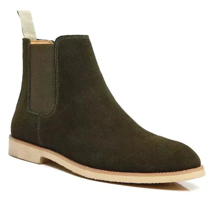 Women's Suede Chelsea Boots for Smart Casual Wear in Dark Green