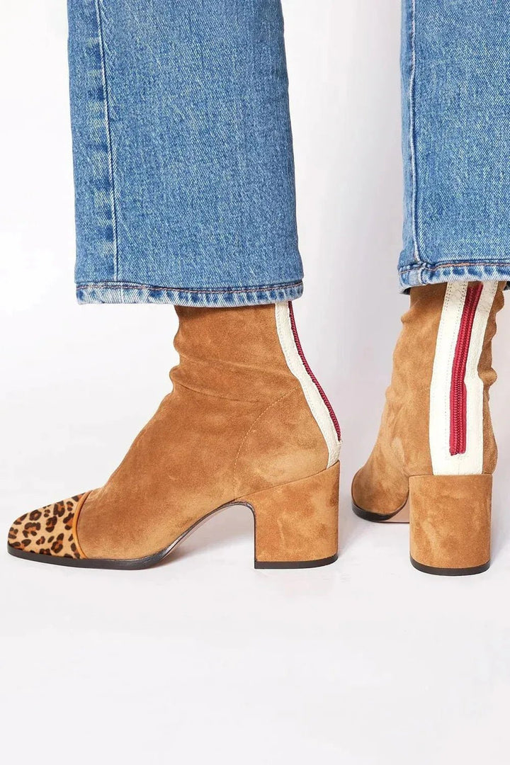 Women's Suede Cowboy Boots with Block Heel (8)