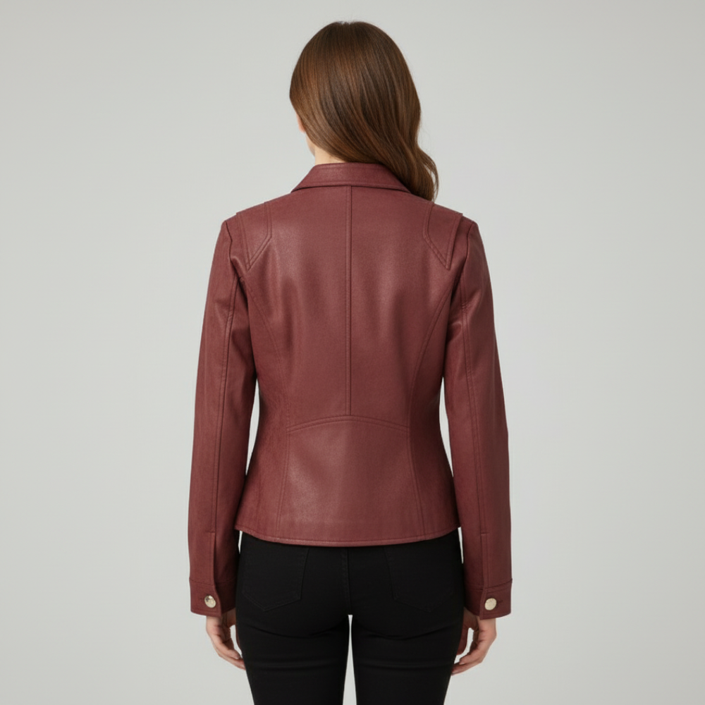 Women's Suede-Touch Structured Button Jacket (2)