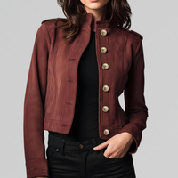 Ruby | Women's Suede-Touch Structured Button Jacket
