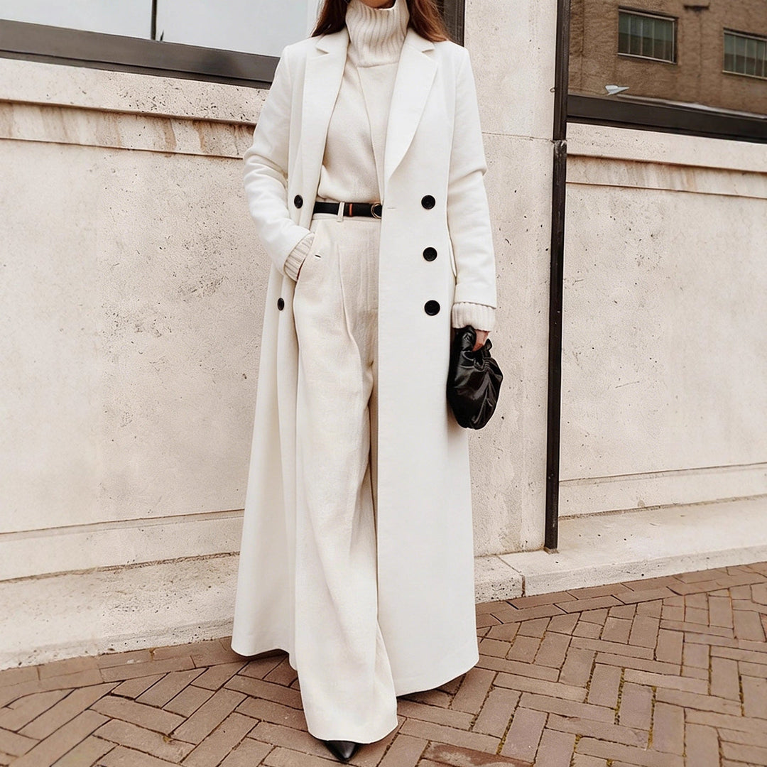 Women's Tailored Longline Coat with Pockets (3)