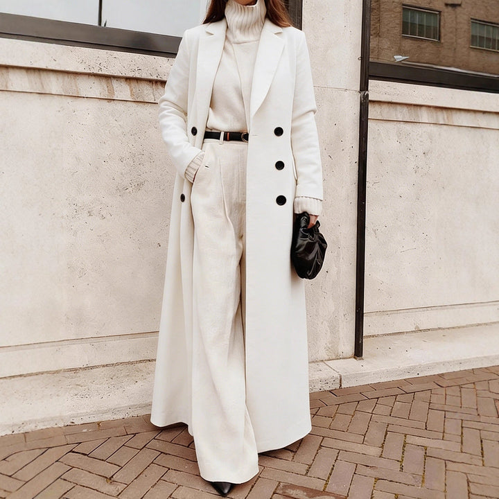 Women's Tailored Longline Coat with Pockets (3)