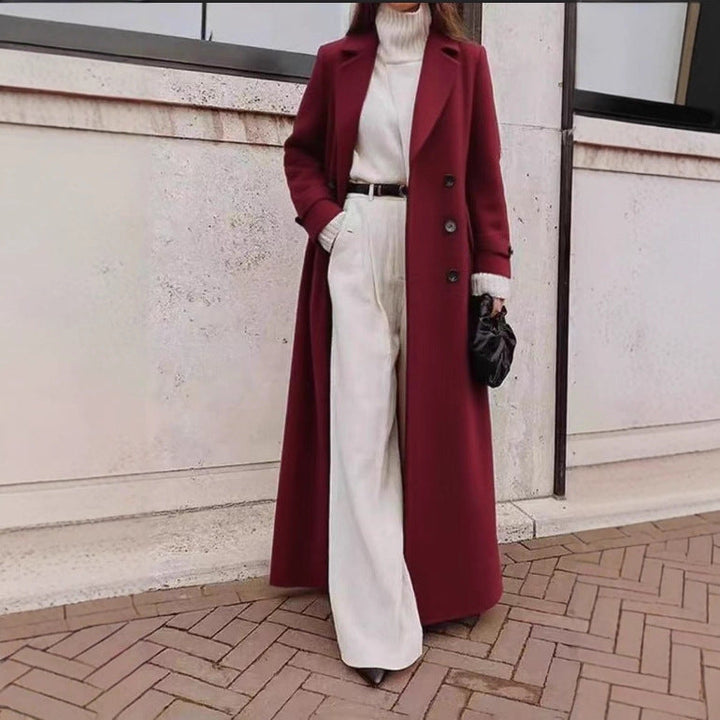 Women's Tailored Longline Coat with Pockets (4)