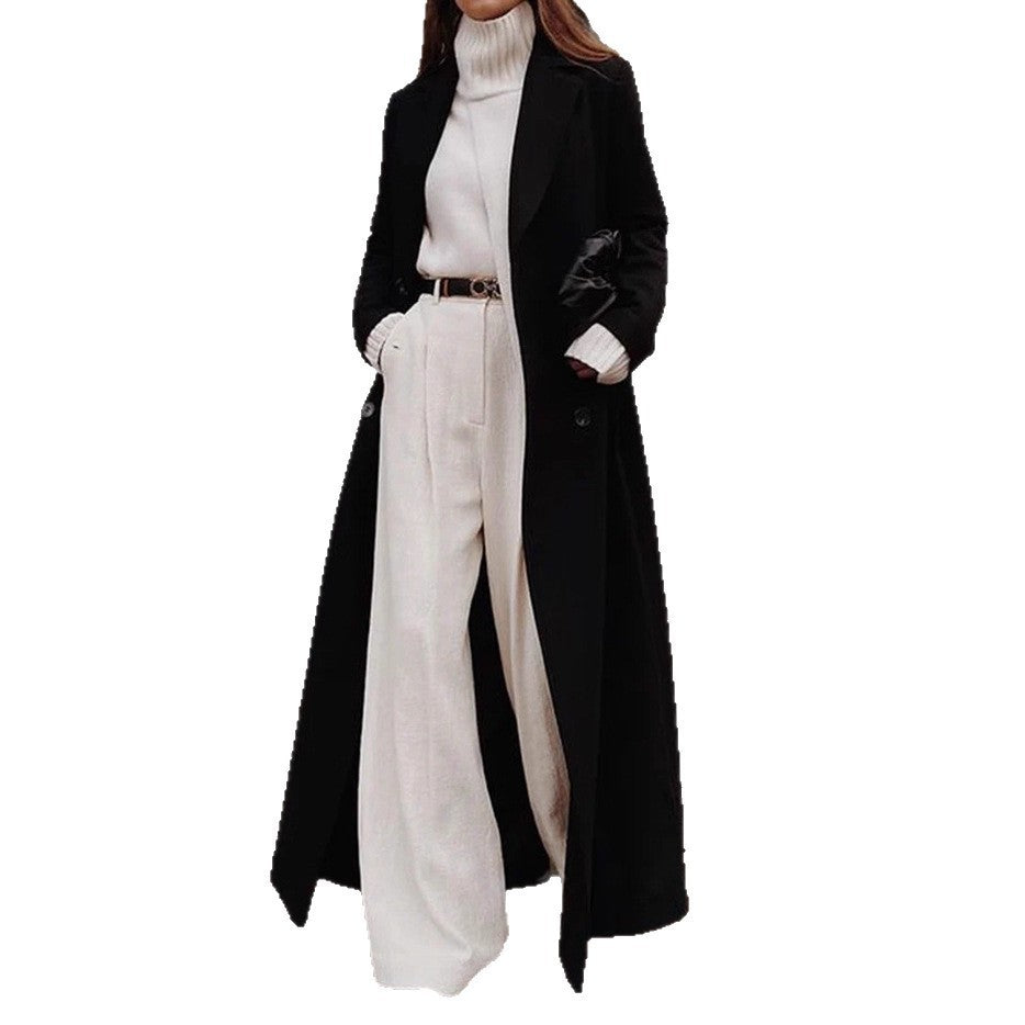 Women's Tailored Longline Coat with Pockets (5)