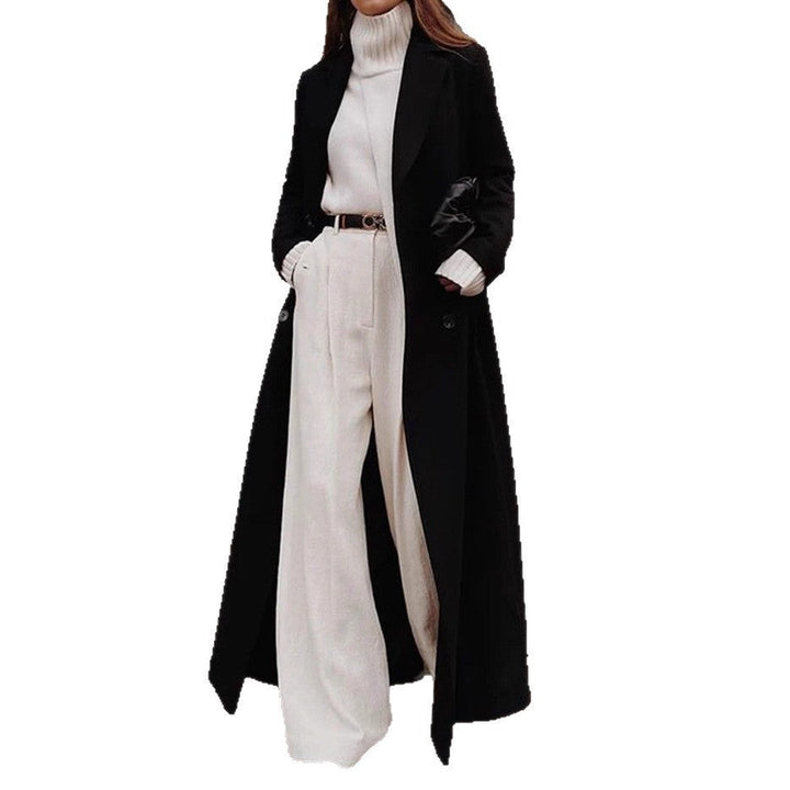Women's Tailored Longline Coat with Pockets (5)