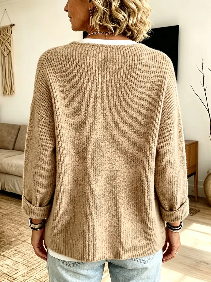 Women's Textured Jumper Dress, Cardigan-Style for Layering (3)