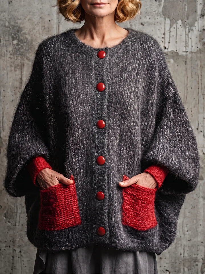 Women's Textured Knit Jumper Dress Cardigan
