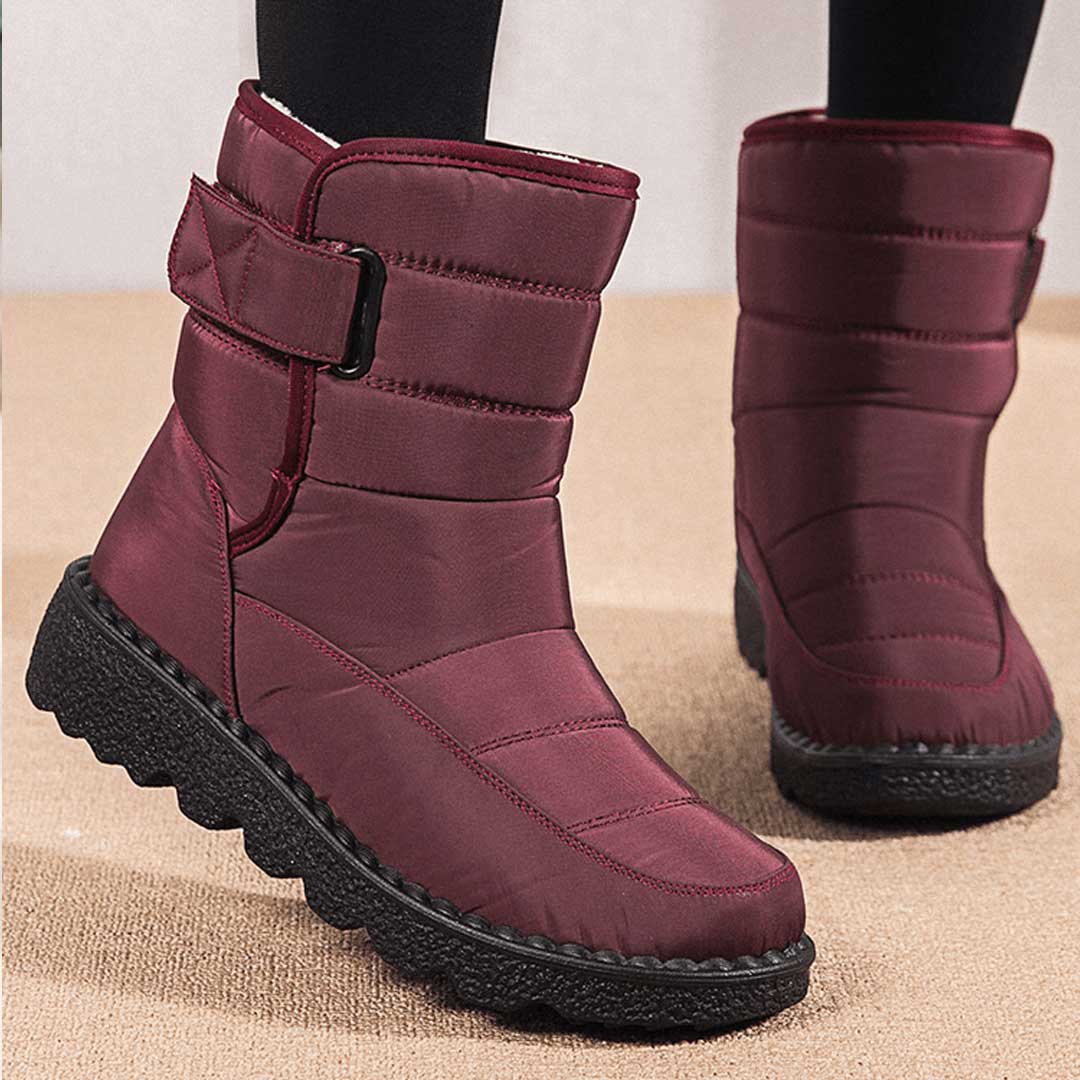 Women's Thermal Waterproof Knee-High Autumn Boots in Red