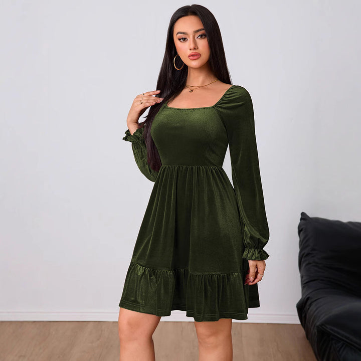 Women's Tiered Velvet Mini Party Dress (5)