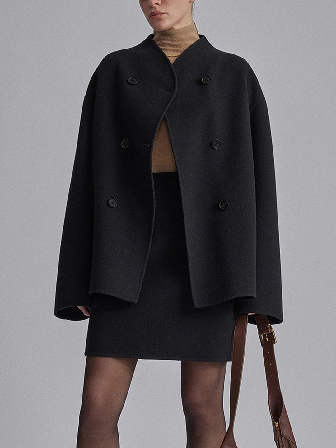 Women's Trench Coat for Autumn Layering in Black