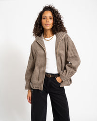 Maisie | Women's Trench Coat in Checked Pattern