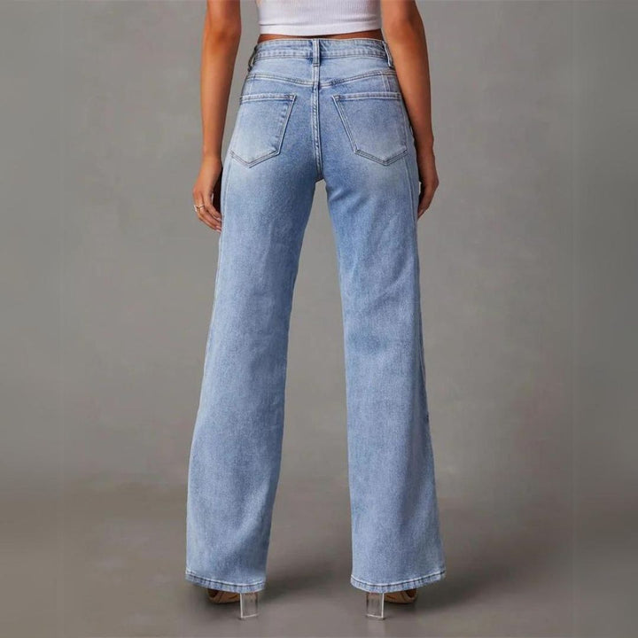 Women's Versatile Bootcut Jeans Casual Style (3)