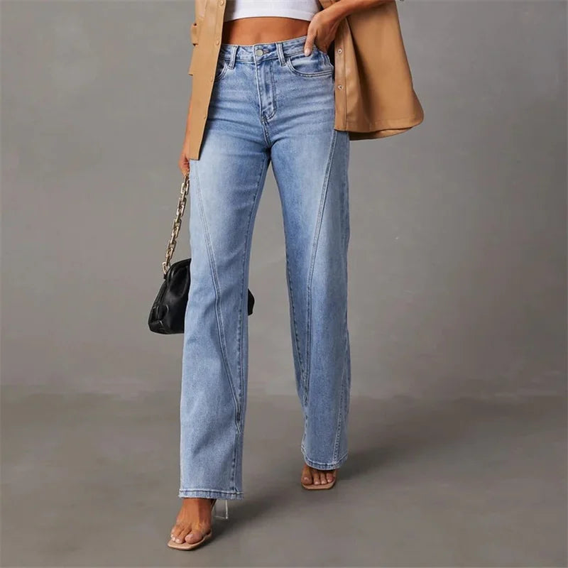 Women's Versatile Bootcut Jeans Casual Style in Blue