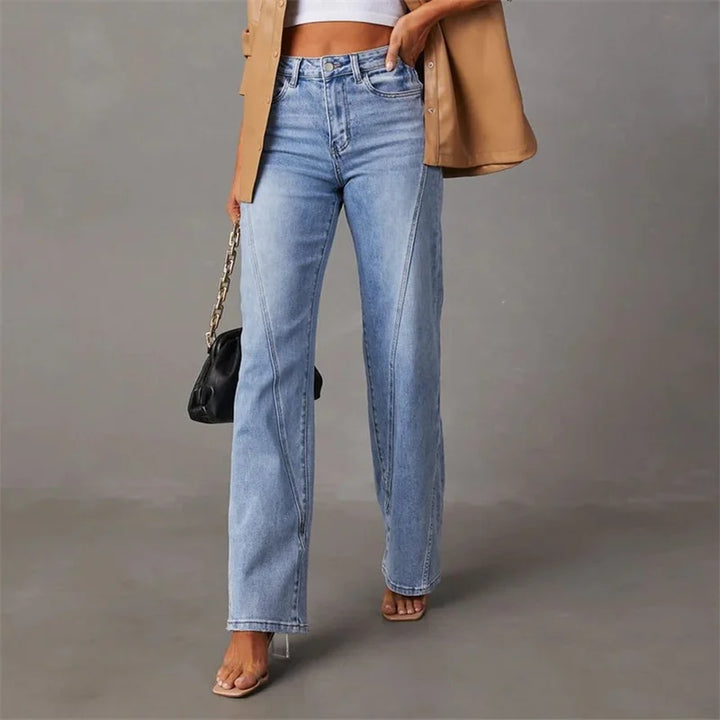 Women's Versatile Bootcut Jeans Casual Style in Blue