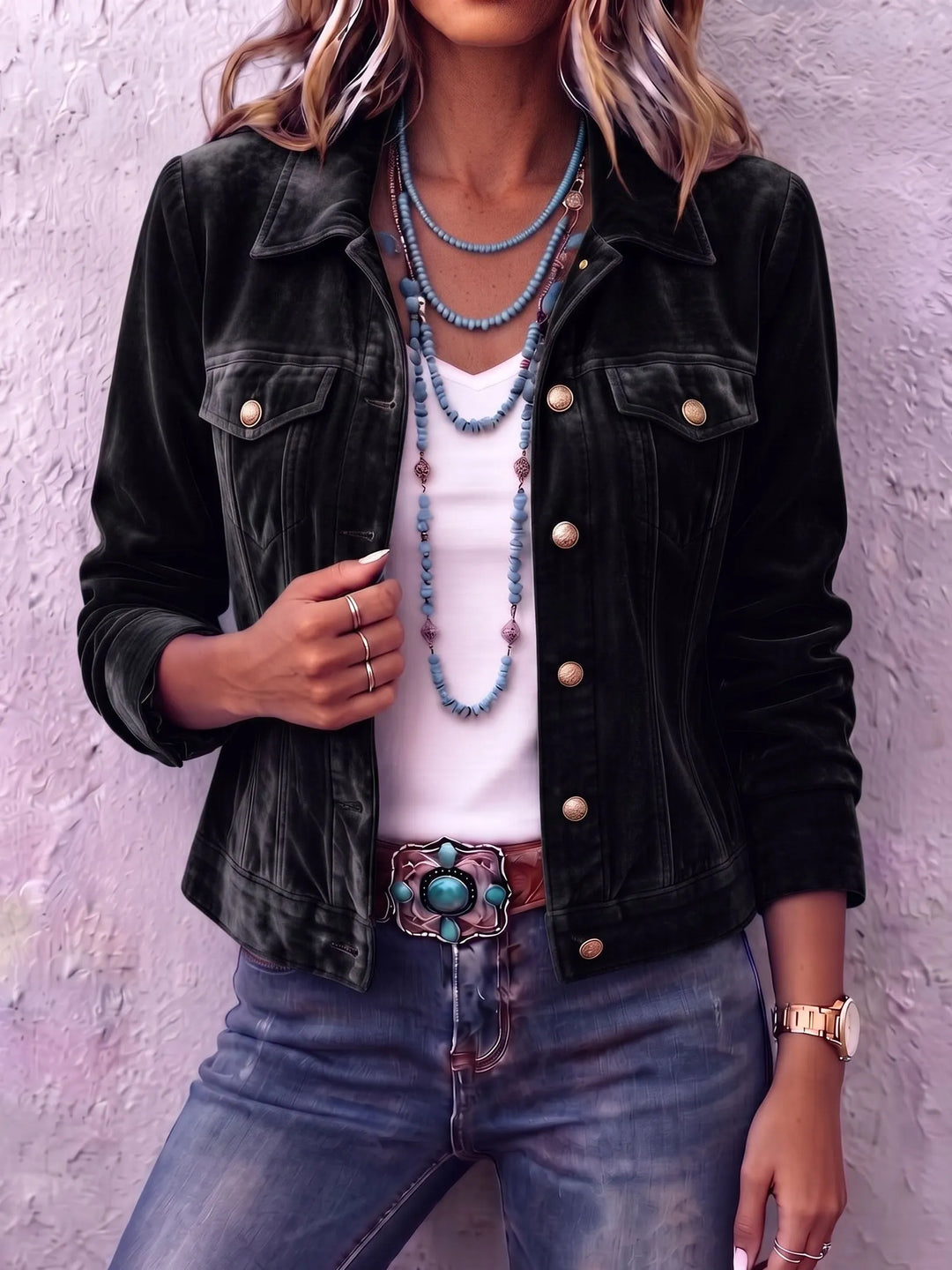 Women's Vintage Button Winter Coat in Black (Almost sold out)