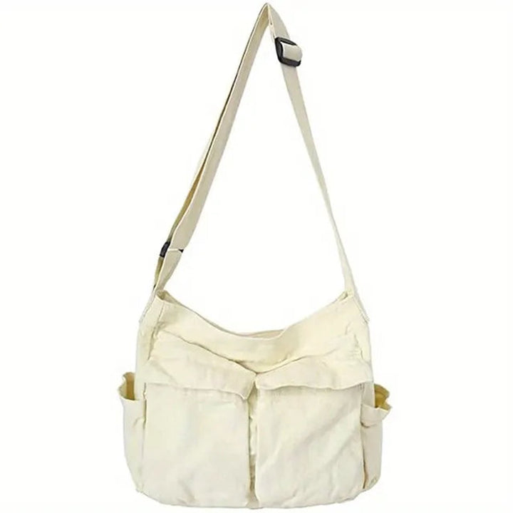 Women's Vintage Multi-Pocket Canvas Tote w kolorze Biały