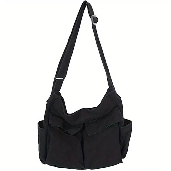 Women's Vintage Multi-Pocket Canvas Tote w kolorze Czarny
