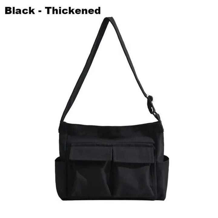 Women's Vintage Multi-Pocket Canvas Tote w kolorze Thickened in Black