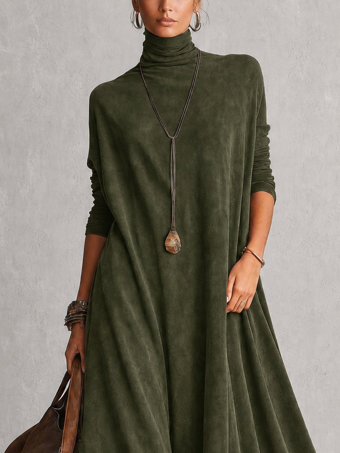 Women's Vintage Suede Maxi Dress for Evening Parties (15)