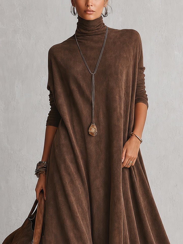 Women's Vintage Suede Maxi Dress for Evening Parties (7)