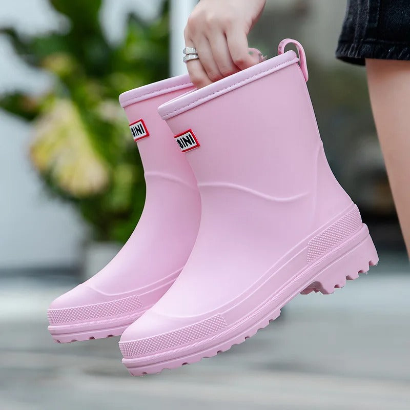 Women's Waterproof Knee High Boots in Pink