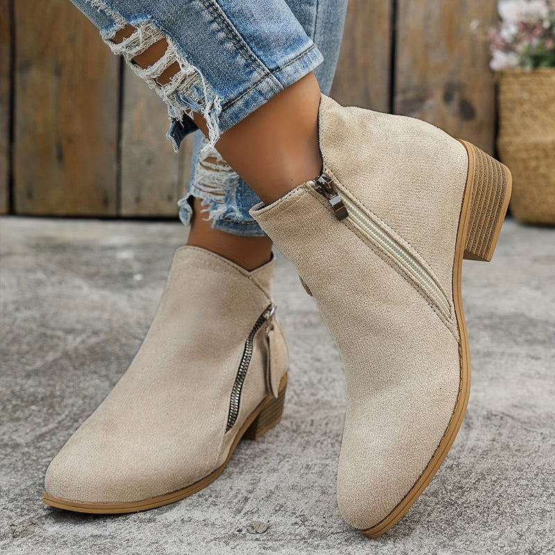 Women's Waterproof Knee High Boots with Zipper (7)