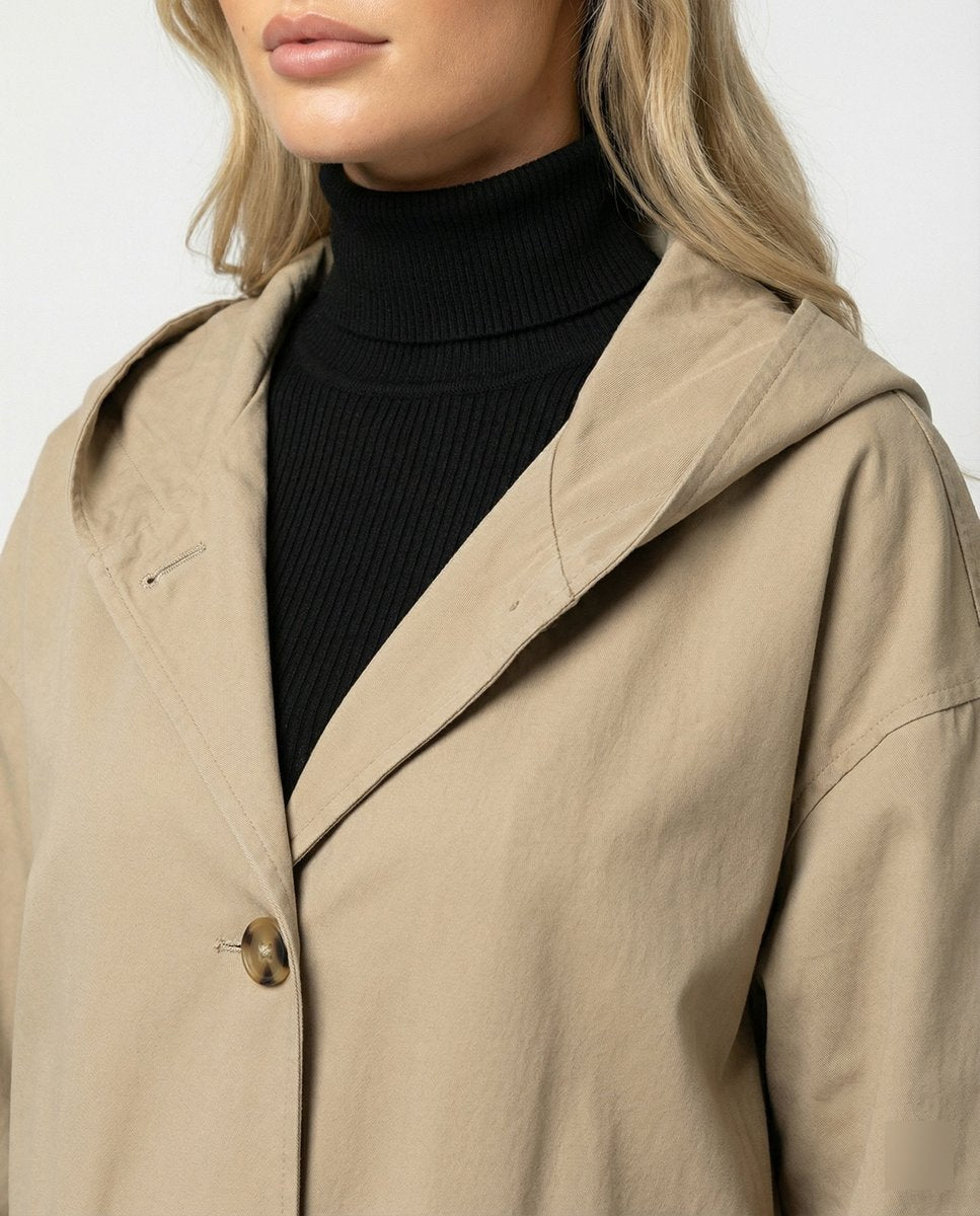 Women's Waterproof Trench Coat with Hood (2)