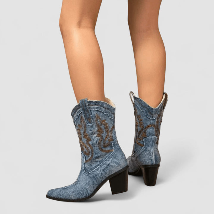 Women's Western Knee High Boots Pointed Toe (7)