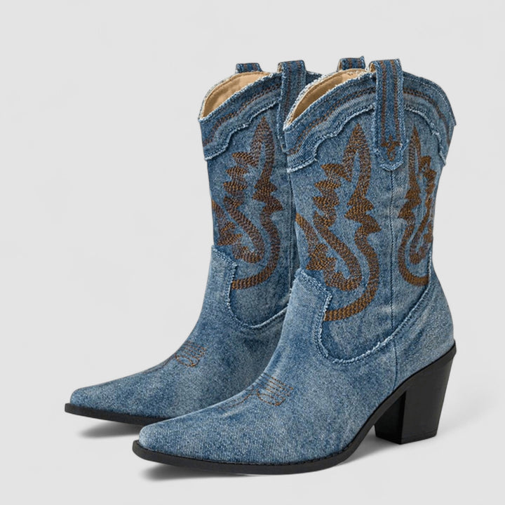 Women's Western Knee High Boots Pointed Toe (8)