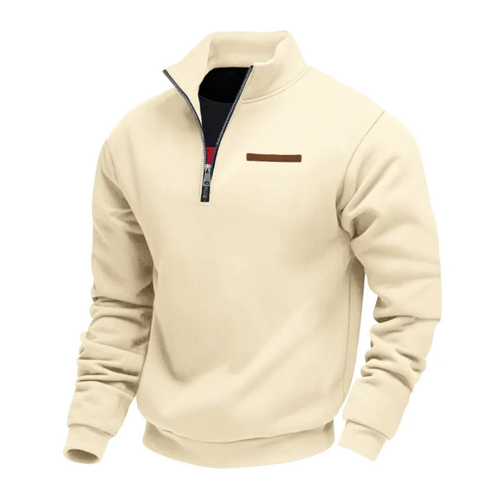 Women's White Casual Blouse-Inspired Sweatshirt in Beige