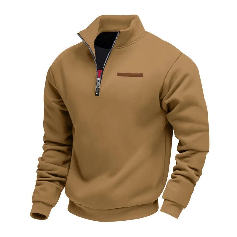 Women's White Casual Blouse-Inspired Sweatshirt in Brown