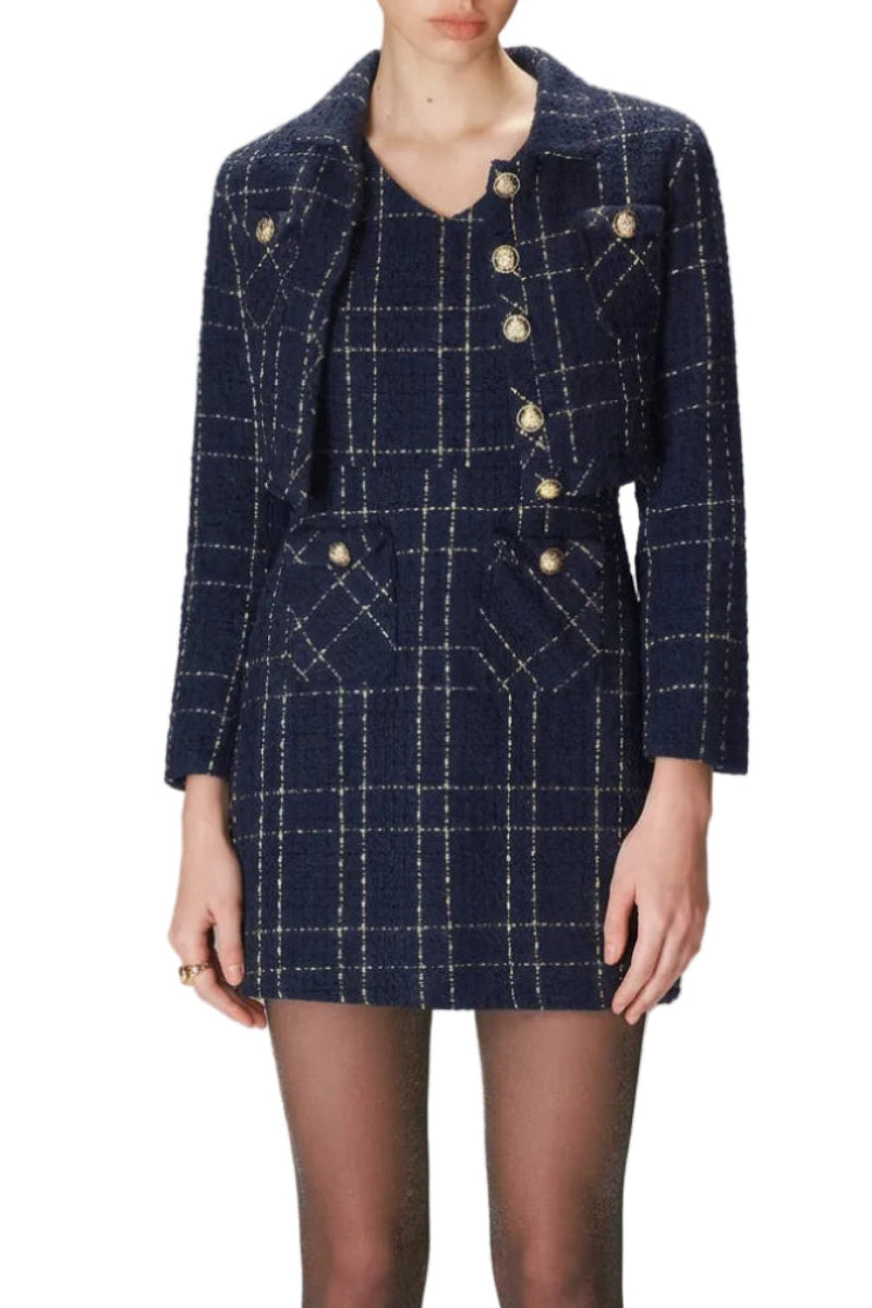 Women's Winter Coat and Dress for Occasions in Navy Blue