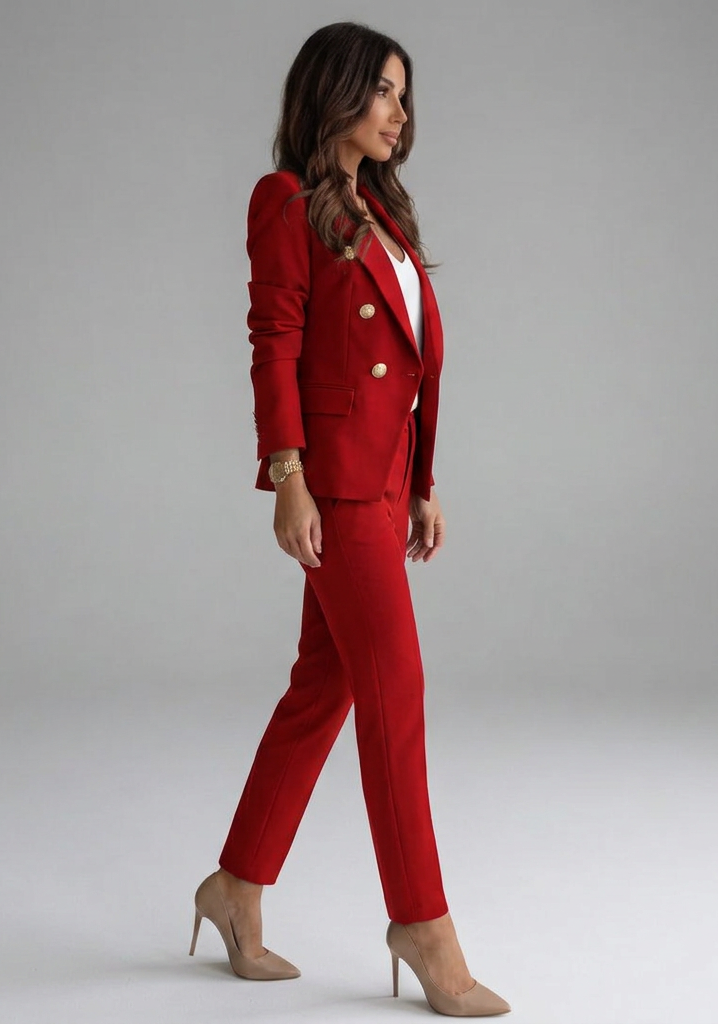 Women's Winter Coat Blazer and Tailored Trousers (3)