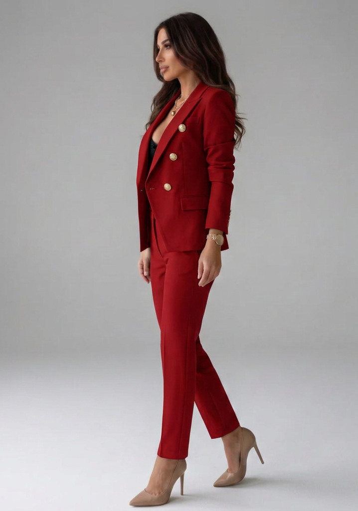 Women's Winter Coat Blazer and Tailored Trousers (4)