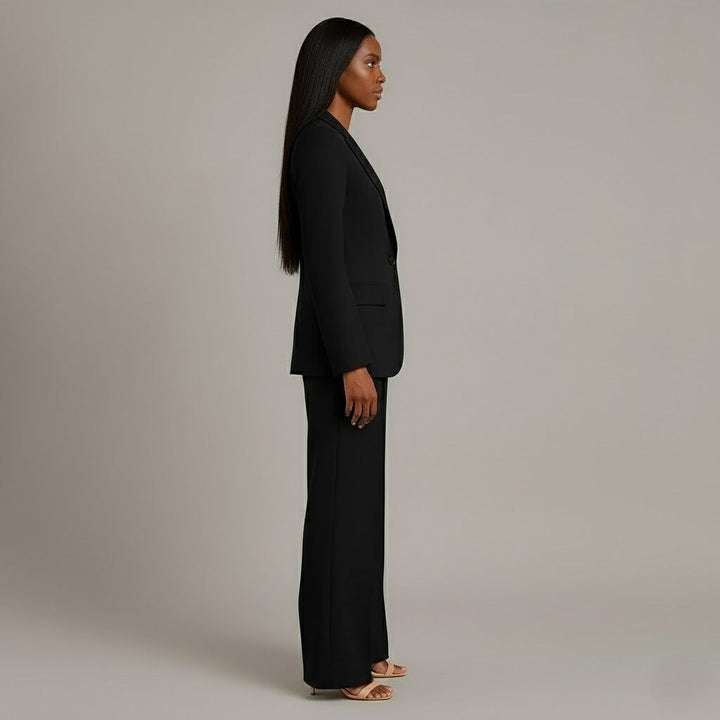 Women's Winter Coat Formal Tailored Blazer in Black 2
