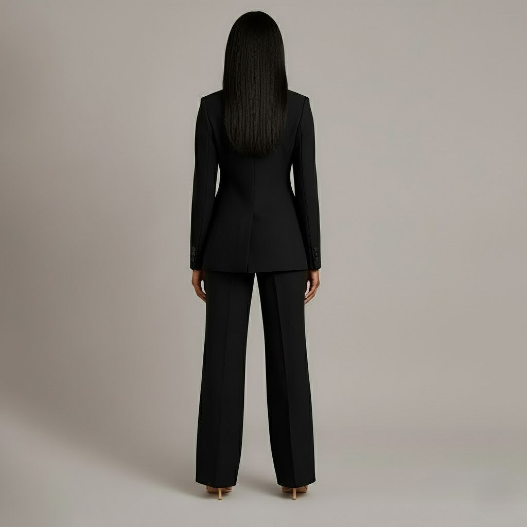 Women's Winter Coat Formal Tailored Blazer in Black 3